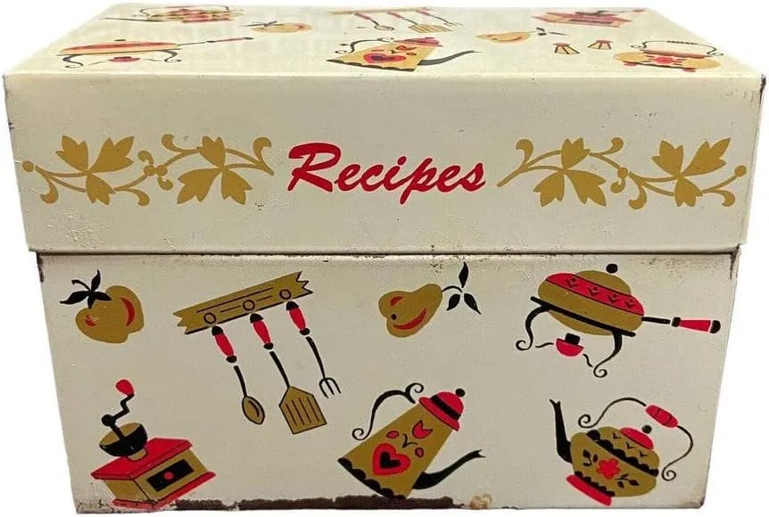 A vintage recipe tin